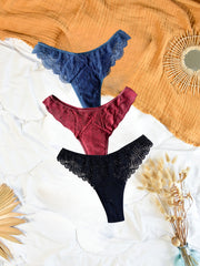 Lot de 3 tangas menstruels multicolores, bleu, rouge et noir